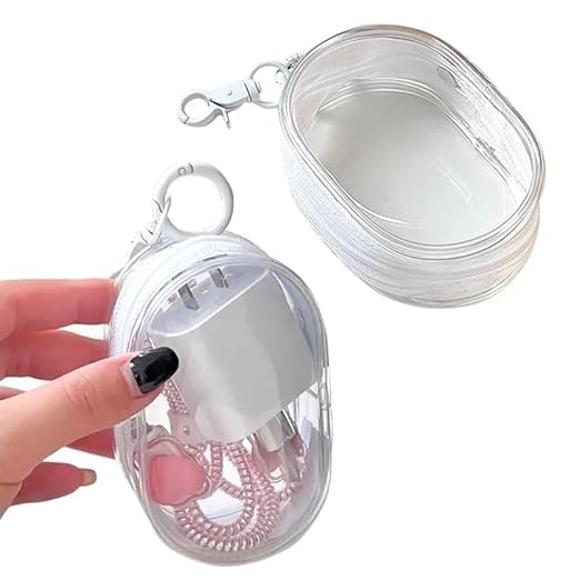 Image of Travel Cable Organizer Practical Earbud Pouch for Earphones Lipstick Earbuds 9.5cmx5.5cmx14cm White|Portable Audio & Headphones