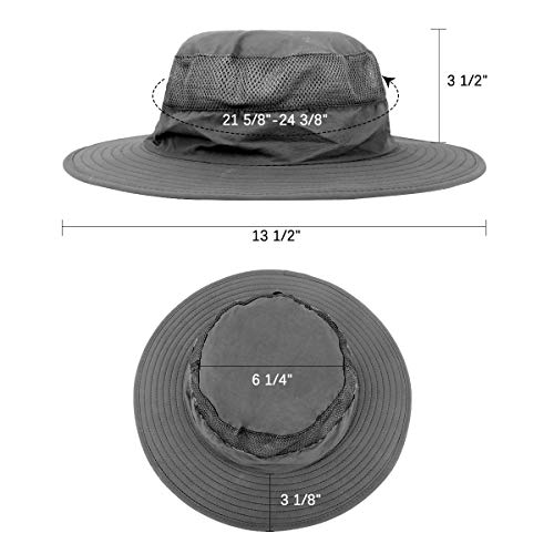 Jane Shine Outdoor Sun Hat Quick-Dry Breathable Mesh Hat Camping Cap Dark Gray