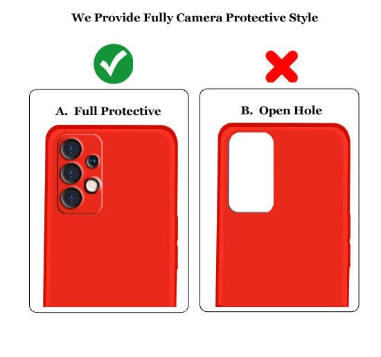 Image of A rtistque Liquid Silicone Matte Shockproof Flexible with Camera Protection Soft Back Cover Case for Samsung Galaxy A53 - Red
