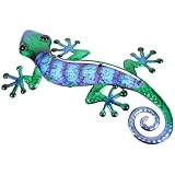 VICASKY 鉄製ヤモリ壁掛けペンダント 金属製壁飾り 屋内屋外対応 庭と玄関の壁アート ガーデン装飾 ホテル オフィス リビングルーム向け