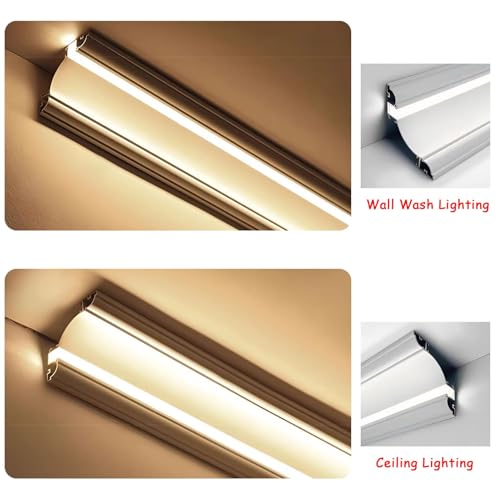 Moldura de Corona LED para iluminación de techo y perfil de aluminio angular 3