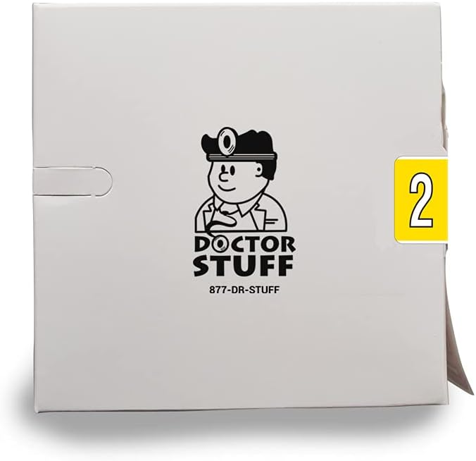 Doctor Stuff - File Folder Labels, Number 2, KARDEX PSF - 138 Match - KXNM Series Chart Stickers, Yellow, 1-1/4" x 1-1/2", #2, 500/Roll