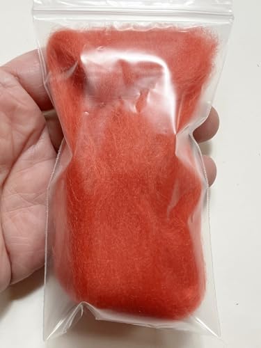 LM061-005 MOREZMORE Wool Roving for Needle Felting 5g Watermelon RED Merino 100% Wool Fine Grade