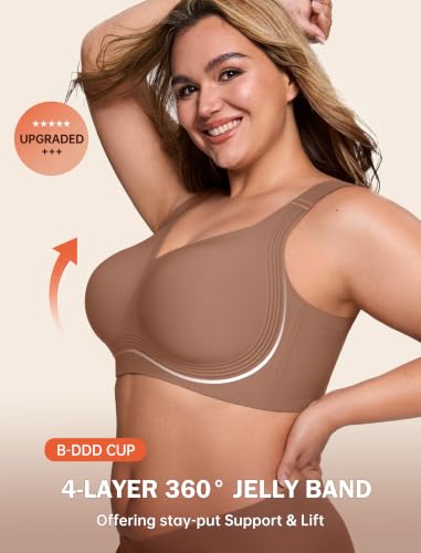Image of LetsJoli Bras for Women Supportive Wireless Push Up Bra Full Coverage No Underwire Seamless Plus Size for Older Women