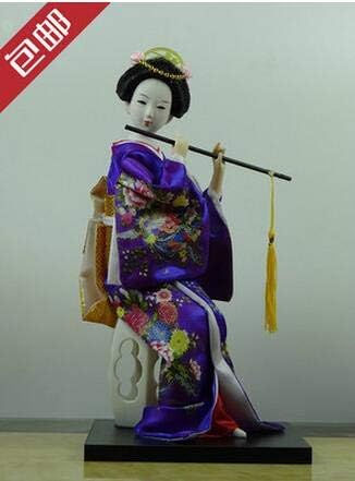 East Asian Style Japanese Silk furnishings Kimono Kabuki Geisha Doll Handicraft Ornaments Japanese Humanoid Figures Home Decor (29,30cm)
