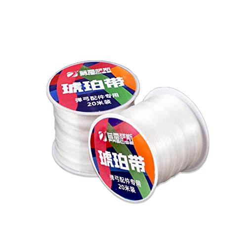 tetotak 2 Rolls Slingshot Band Tying Tape, Latex Material Amber Belt, Strap Stretch Wrap Hunting Catapult Crystal String Elastic DIY Making Shooting Accessories Pouch Tying Cord