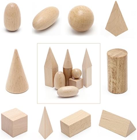 BKID 10Pcs/Set Wooden Montessori Mystery Bag Geometry Blocks Set Educational Cognitive Toys