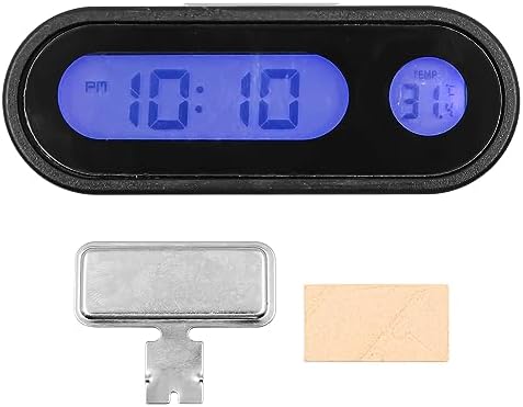 DollaTek 2 In 1 Car Dashboard Clock with Night Display and Thermometer Vehicle Dashboard Clock for Universal Cars