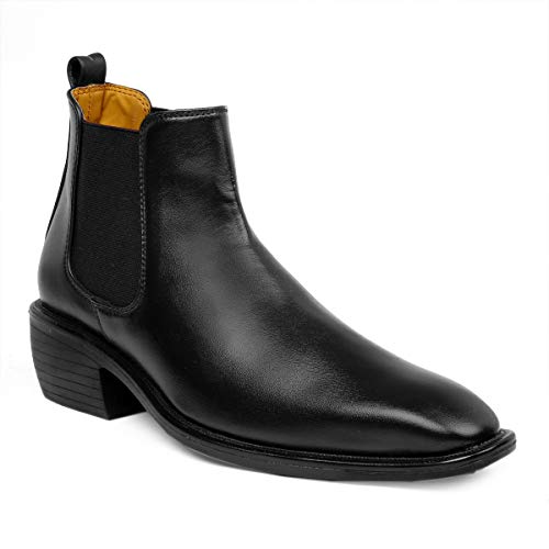 Image of BXXY Men's Height Increasing Elevator Faux Leather Office Wear Chelsea Boot