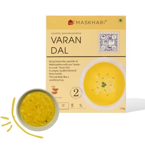 Image of Maskhari Ready to Eat Varan Daal 150g (Pack of 2) | Maharashtrian Toor Dal | Heat & Eat Instant Indian Food | Pure Veg | No Preservatives Artificial Colours | Ready Meal | Travel & Busy Life Style
