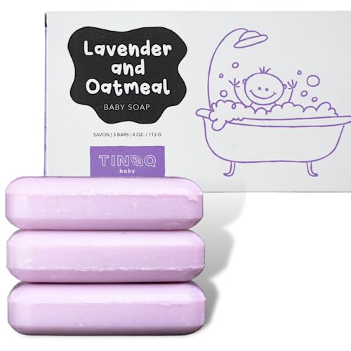 Image of TINOQ Baby Shampoo and Body Wash | Baby Soap and Shampoo | Bar Soap | Organic Baby Wash | Relaxing, Natural Baby Body Wash | with Lavender Oil & Oatmeal Fragrance-Free | Zero Plastic Waste | 3 Pack