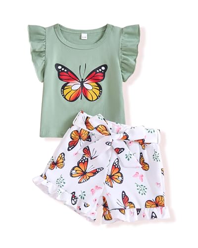 Image of NZRVAWS Girl Clothes Toddler Girls Summer Outfit Heart Tank Top+Pink Shorts 2 Piece Clothing for Girl 1 2 3 4 5 6 7 T