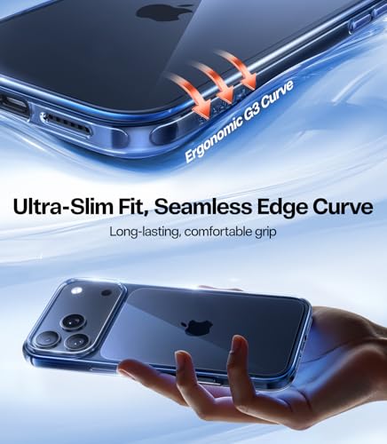 Image of TORRAS for iPhone 17 Pro Case Crystal Blue, Ultra-Thin