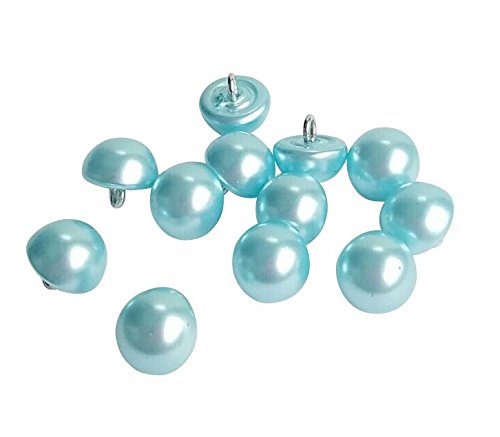 Nakpunar 12-Piece Ivory Pearl Bridal Buttons - 3/8 Inch Half Dome Buttons With Metal Shank