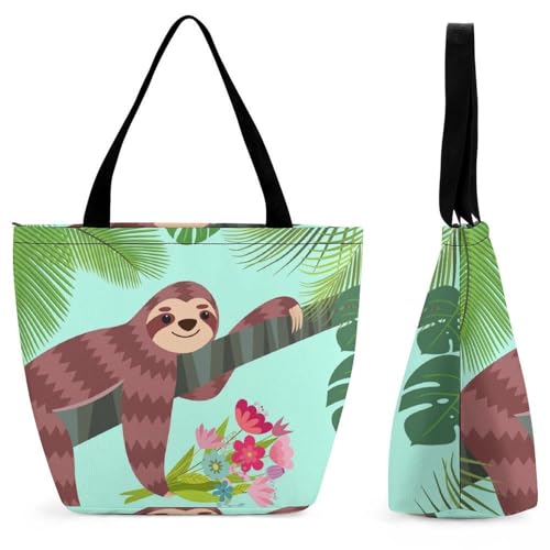 Sac à main flamant rose paresseux pour femme cabas de shopping voyage 28x18x32cm