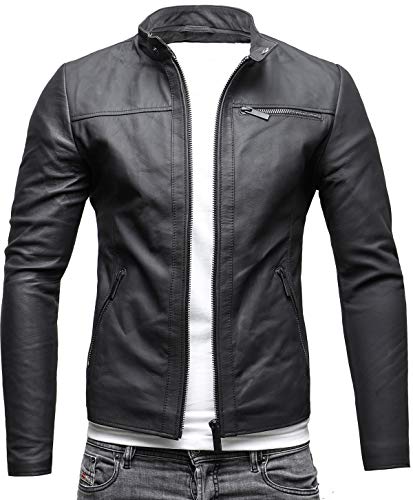 Crone Epic Herren Lederjacke Cleane Basic Leder Jacke in vielen Varianten...