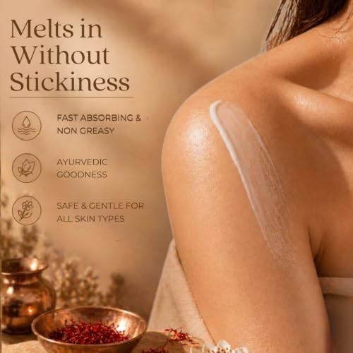 Image of Just Herbs Saffron + Malai Nourishing Body Milk Moisturizer for Men & Women