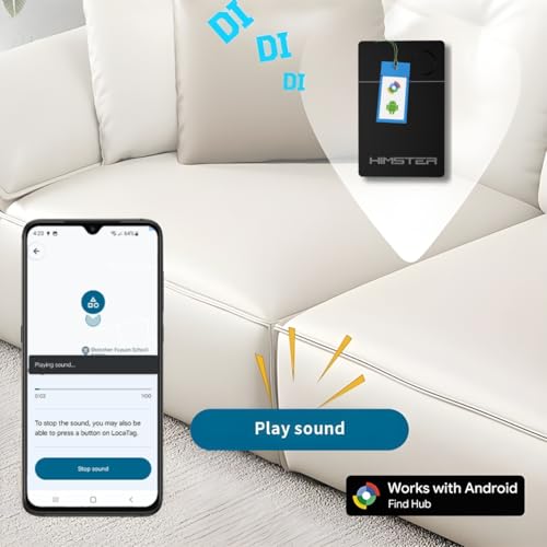 Image of Himster Smart Card Tracker for Android | No SIM Needed | Anti-Lost & Loud 75dB Alert | Ultra-Thin 2.85mm Item Finder-Wallets,Bags,Laptops, Tablets|3 Month Wireless Rechargeable Battery(Black)