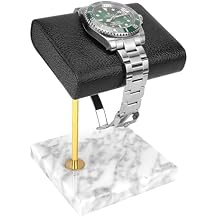 Vegan Leather Watch Display Stand Holder, Single Watch Holder Watch Stand, Watch Holder with Marble Base White