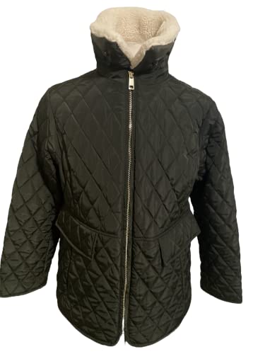 Michael Michael Kors Faux Fur Quilted Nylon Puffer Jacket Large Olive #TOP1