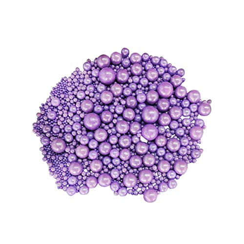 Image of Edible Purple Sugar Pearls Candy Sprinkles 120G / 4.23Ounce Baking Cake Sprinkles Cupcake and Cake Topper Cookie Decorations Wedding Party Valentines Halloween Christmas Supplies