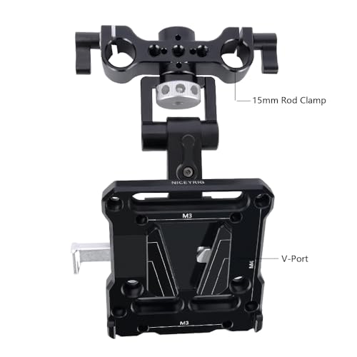 Image of NICEYRIG V Mount Battery Plate Kit with Magic Arm, 15mm Rod Clamp Adjustable Angle Quick Release V-Lock Plate for Camera Cage, Top Handle, Shoulder Rig -700