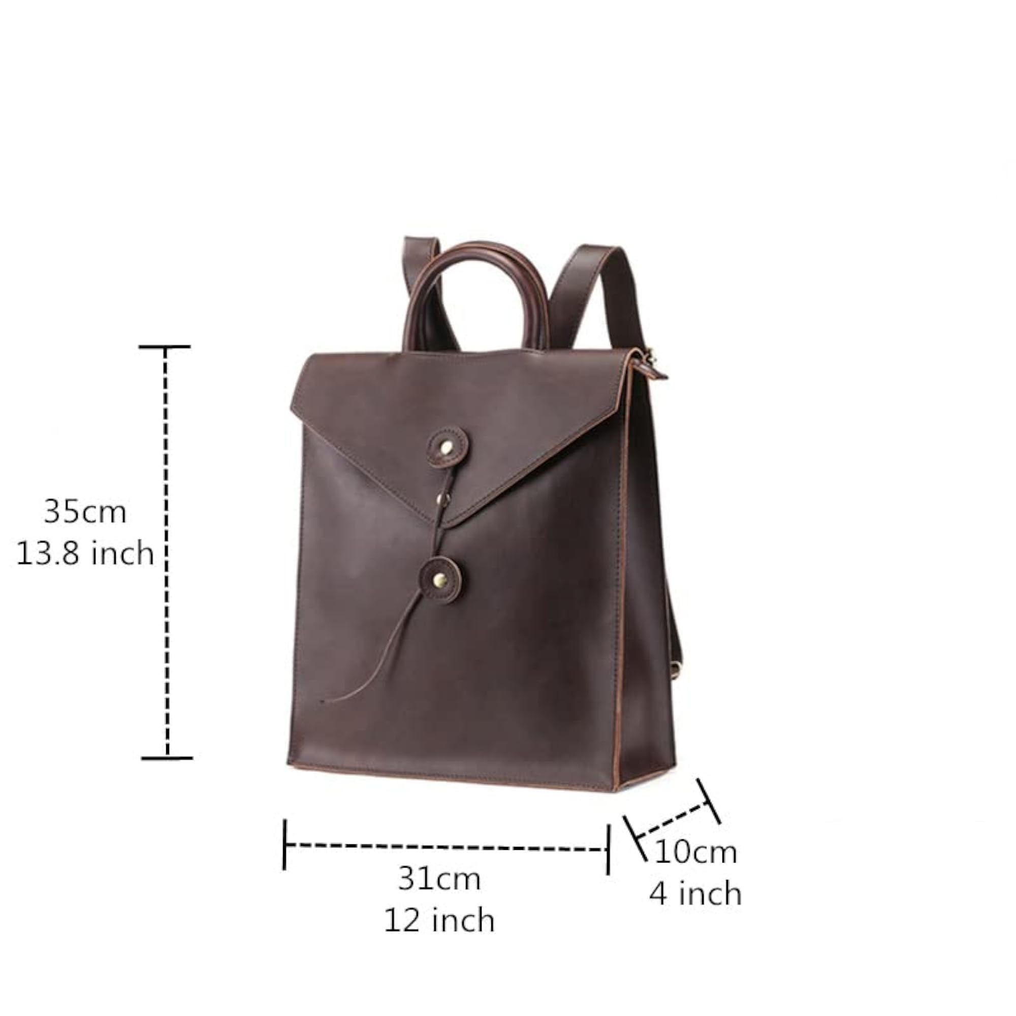 Retro Leather Business Backpack for Men and Women