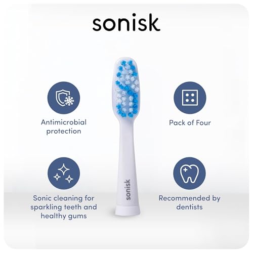 Sonisk Pärchen-Set, 2 x Pulse elektrische Zahnbürsten, 4 Ersatzköpfe, All-in-One-Zahnpasta, Schalltechnologie, Plaque-Entfernung, Zahnarzt empfohlen, reisefreundlich (Blaugrün und Mattschwarz) – Bild 5