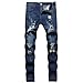 Classic Slim Fit Washed Distressed Denim Pants Stretch Destroyed Fashion Stretch Jean Trousers Comfort Casual Jeans Pant (XX-Large,Dark Bluea2)