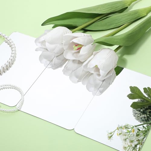 Xthrotsenk 10Pcs Plastic Mirror Sheets 6.3 x 4 Inch Acrylic Mirror Flexible Mirror Tiles Safety Mirror Sheets Non Glass Mirror Sticker Frameless Small Rectangular Mirror Trays Plate - Image 2