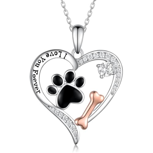 Cynlsum Dog Memorial Gifts Remembrance Necklace: Loss of Dog Sympathy Gift- Personalized Pet Necklace for Women Pet Lovers- Bereavement Gift Keepsake Passing Away Gifts Heart Shape
