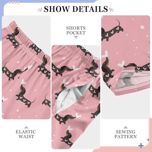Pfrewn Pajama Pants Dachshund Lounge Pants Soft Pajama Bottoms with Pockets, M4