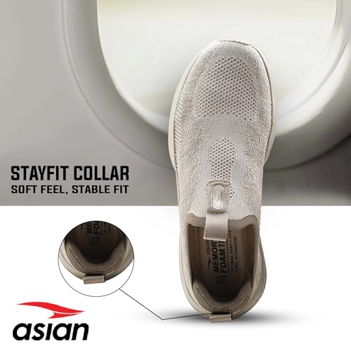 Image of ASIAN Wonderwalk Pro-21 Men's Walking Shoes | Lightweight Slip-On Sneakers with Arch Support | Memory Foam Soft Cushion Insole, Breathable & Flexible Shoes for Gym, Travel & Walk