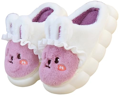 YILANLAN Bunny Slippers for Women Cute Cozy Animal Rabbit Slippers Fuzzy Warm Winter Cotton slipper Indoor House Slippers