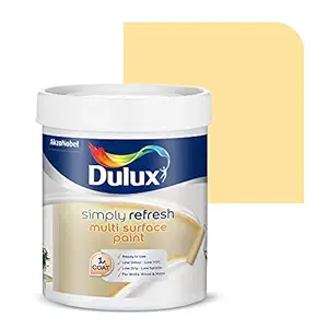 Dulux DIY Simply Refresh Multi Surface Paint Single Coat Washable with Soft Sheen Finish for Wall, Wood & Metal Surfaces -1L (Citron Ice (5695667_53YY83))