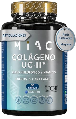 Colágeno tipo 2 40 mg UC-II Colageno con magnesio y Acido hialuronico + Vitamina C. Para Ligamentos y Articulaciones - No Desnaturalizado - Movilidad y Flexibilidad. 30 Cápsulas Veganas