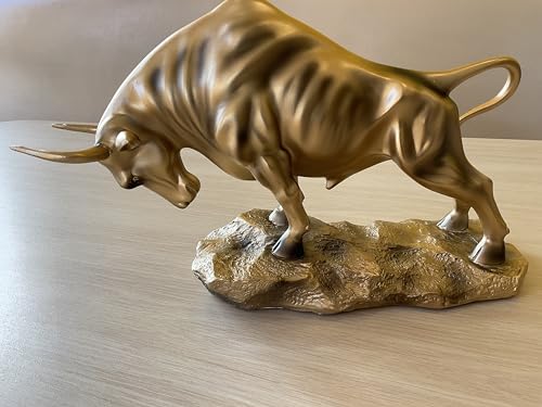 Estatua Toro Dorado de Resina 8.3 pulgadas