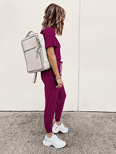 PRETTYGARDEN Women's Two Piece Sets 2025 Summer Spring Jogger Pants Travel Vacation Lounge Outfits Airplane Matching Clothes