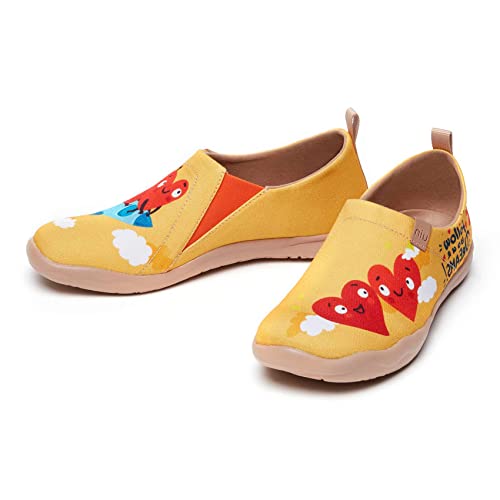 Image of UIN Women's Artistic Slip-On Shoes Vibrant Floral Casual Loafers Lightweight Comfortable Travel Footwear