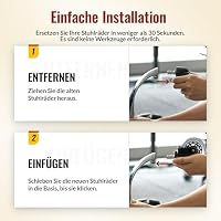 HOLKIE Bürostuhl Rollen für Bürostühle 5er-Set für Parkett Hartbodenrollen Boden 11x22 mm Transparent Schreibtischstuhl Gummirollen für Stühle als Computer-Gaming-Stuhl Bürostuhlrollen Sehr Leise – Ansicht 6