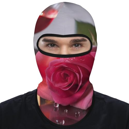 Balaclava Romántica con Diseño de Rosa para Hombre y Mujer, Máscara Facial con Protección Solar, Transpirable y de Cabeza Completa para Senderismo, Ciclismo, Carreras y Conducción miniatura 1