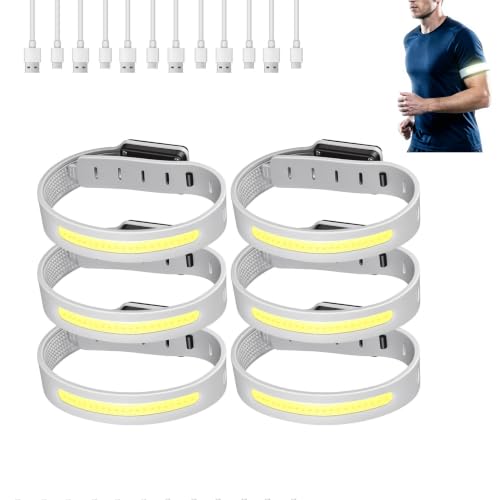 running lights for runners Rechargeable LED Armband 6-piece Set Wrist Light is an excellent nighttime walking cycling and running equipment with silicone material for more comfortable wearing