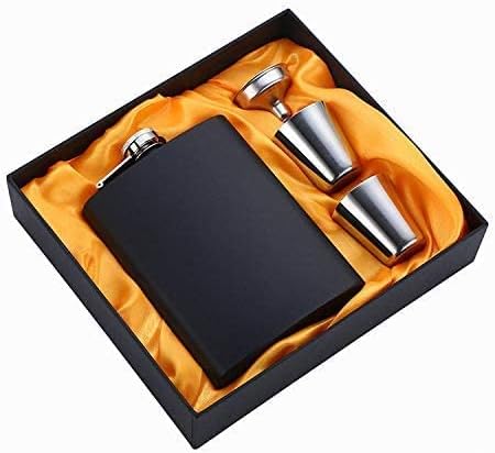 FALONG Hip Flask for Liquor, Flask for Funny Gift, 7oz Stainless Steel with Funnel, Discrete Shot Drinking of Alcohol, Whiskey, Rum and Vodka, for Men and Women 1 PCS Hip Flask 2 Shots