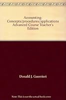 Glencoe Accounting: Concepts - Procedures - Applications, Advanced Course, Teacher's Wraparound Edition 0028036433 Book Cover