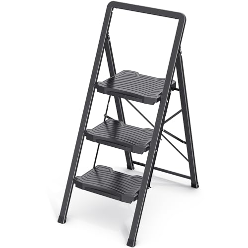 TOOLF 3 Step Ladder, Slim Design