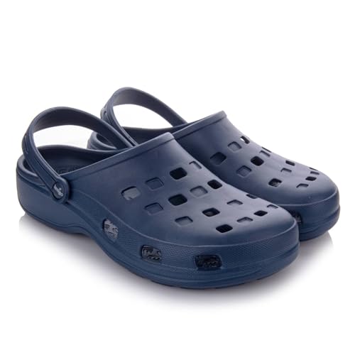 LEMIGO Leichte Gartenclogs fĂŒr Damen und Herren Eva Clogs Gartenschuhe Pantoletten Sommer, G. 36-47 EU, Lemigoose (Marineblau, 42)