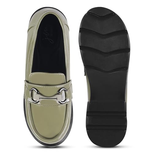 Image of JM LOOKS Women's Stylish Loafers Chunky Sole for Slip On Casual Shoes for Work & Office