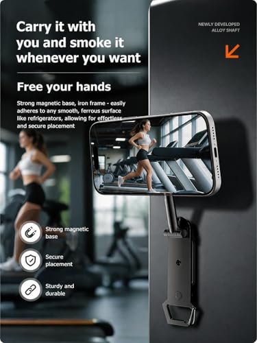 Image of Magnetic Foldable Mobile Phone Holder Stand for Car Dashboard, Gym, Desk & Travel | 360 Rotation | Strong N62 Magnet | Compact Pocket Size | Universal for iPhone & Android
