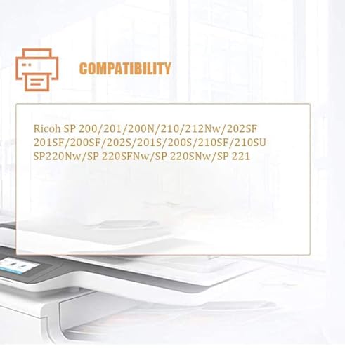 Image of SP-200 Toner Cartridge for Ricoh SP-200, SP-200N SP-200S SP-200SU SP-202SN SP-203SFN SP-203SF SP-210 SP-210SU SP-210SF SP-212Nw SP-212SNw and SP-212SFNw (Black)