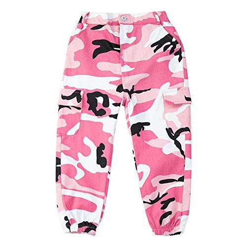 LOLANTA Pantalones Cargo de Camuflaje para niñas, Pantalones de Moda Streetwear de...